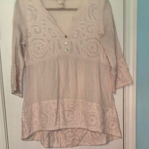 Sundance Cream Embroidered Tunic‎ DD